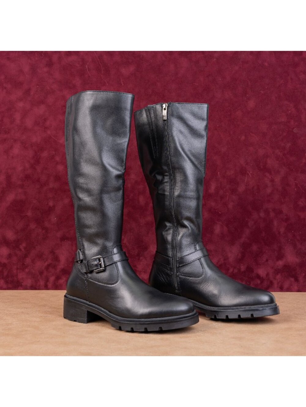 La Canadienne Women Sonnie Black Leather Waterproof Moto Festival Boots sz 6